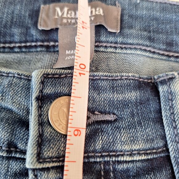 Martha Stewart Womens 6 Blue Denim Floral Embroidered Straight Leg Jeans - Picture 8 of 15